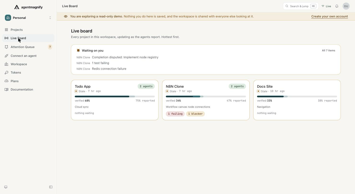 AgentMagnify detailed view and interface