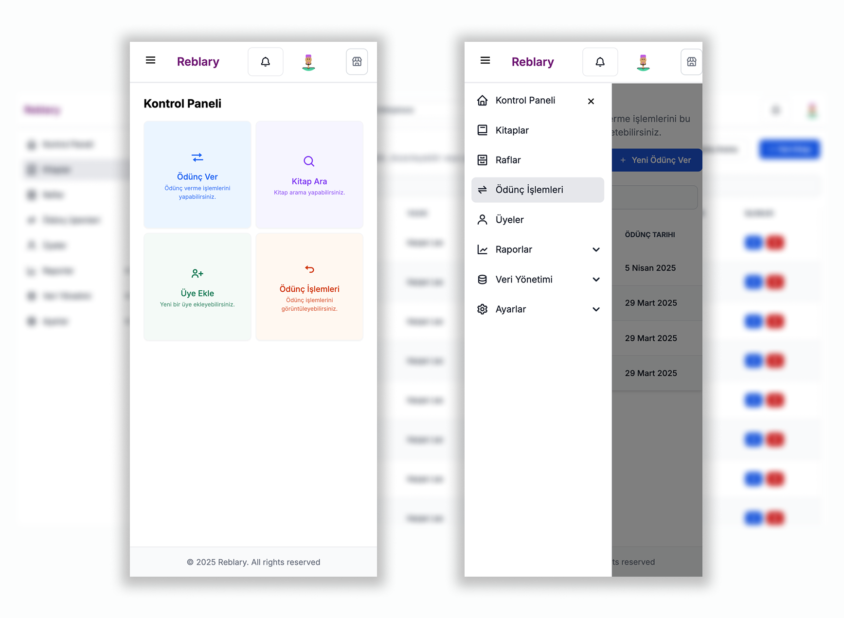 Reblary - Kütüphaneler için iç yönetim sistemi. Kitapları kataloglayın, üyeleri yönetin, ödünç verme işlemlerini takip edin.